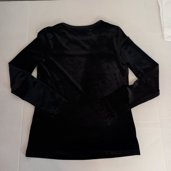 INC International Concepts Black Velvet V-Neck Long Sleeve Top Womens Size M NWT - Picture 6 of 16